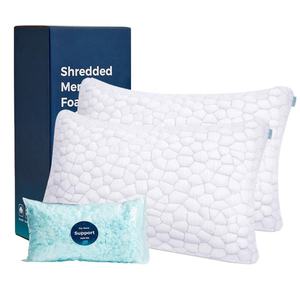 Almohadas de cama de Gel <span class=keywords><strong>refrescante</strong></span> para dormir, paquete de 2 almohadas de espuma viscoelástica trituradas, <span class=keywords><strong>almohada</strong></span> fresca ajustable para dormir con estómago lateral y trasero - Product Image 1