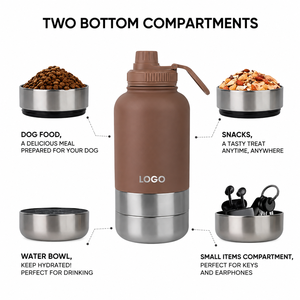 <span class=keywords><strong>AVA</strong></span> – Nouveau Set de Gamelles de Voyage Portables 3-en-1 en Acier Inoxydable Étanche avec Logo Personnalisé, 1000 ml, pour Chien, 2 Bols, pour l'Extérieur - Product Image 1