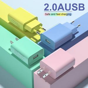 ที่ชาร์จสำหรับเดินทาง 2.4A USB 10W EU US Plug ใช้ได้กับโทรศัพท์แอปเปิล หัวเว่ย เสี่ยวหมี่ ออปโป้ดีไซน์มาการองสีสันสดใส - Product Image 4