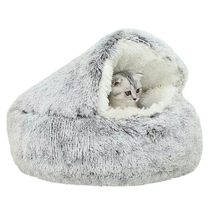 Offre Spéciale plusieurs couches longue peluche maison pour animaux de compagnie fond antidérapant chaud semi fermé sommeil profond lit pour animaux de compagnie - Product Image 1