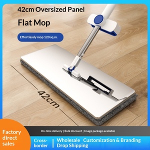 Mopa Telescópica Manos Libres 2024 <span class=keywords><strong>de</strong></span> Acero Inoxidable para el Hogar, Limpieza en un Solo Paso, Plana Grande, para Personas Perezosas, Mágica <span class=keywords><strong>de</strong></span> <span class=keywords><strong>Fregar</strong></span> y Escurrir - Product Image 5