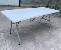 Ensemble de table et chaises pliantes en plastique blanc de 6 pieds, robustes, imperméables, pour l'extérieur, le jardin et les fêtes, vente en gros