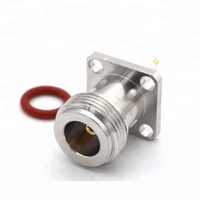 Conector de brida LWMC N hembra de 4 orificios, crimpado niquelado RG316 RG174 N, brida Jack para cable RF de impedancia de 50ohm 1P