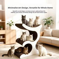 OEM Vente en gros Arbre à chat compact tout-en-un, peu encombrant, en carton, pour l'intérieur, avec griffoir pour chat