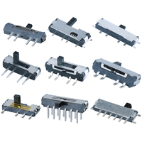 Mini interrupteur à glissière 8 broches 1P3T SP3T à angle droit SMT SMD PCB 1.50mm de hauteur