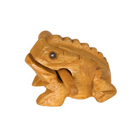 Handmade Percussion Musical Instrument Wooden Frog Craft Toy Wooden Ornament Frog Statues Souvenir