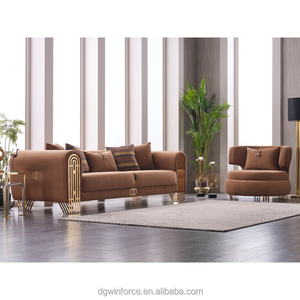 Furnitur rumah Sofa Sofa ruang tamu pelatih kursi ruang tamu Sofa santai Chesterfield berlapis kain kancing rumbai Modern kustom kelas atas - Product Image 4
