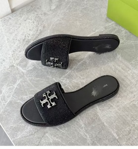Sandali piatti da donna <span class=keywords><strong>TB</strong></span> 2026 estivi con punta aperta, ciabatte da spiaggia per esterni con strass e suola morbida in gomma - Product Image 5