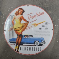 Letreros de Porcelana Esmaltada Vintage de Coches Antiguos, Pin-up Girls, Motor, Gasolina y Aceite, con Descuento al por Mayor