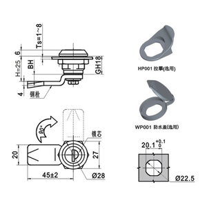 MS705-3E hình ống cam khóa không thấm nước hợp kim kẽm kết hợp cam khóa cho <span class=keywords><strong>Hoffman</strong></span> Thùng chính mở khóa cách - Product Image 5