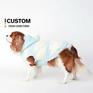 Оптовая продажа, недорогая многоцветная Мягкая флисовая теплая толстовка с капюшоном на заказ, одежда для собак