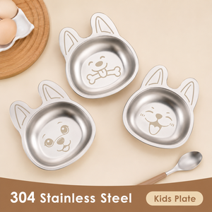 จานเด็กทรงสัตว์การ์ตูนน่ารัก สแตนเลส 304 กันลื่น สำหรับเด็ก - Product Image 3