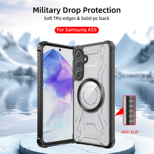 Custodia trasparente rigida per PC posteriore per Samsung <span class=keywords><strong>S22</strong></span> S23 S24 S25 PLUS Ultra FE <span class=keywords><strong>Cover</strong></span> morbida in <span class=keywords><strong>Silicone</strong></span> custodia magnetica Wireless - Product Image 3