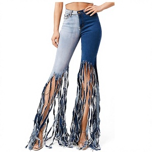 Pantalones Vaqueros de Mezclilla de Cintura Alta y Pierna Ancha para Mujer, Estilo Vintage Azul, Ropa Casual Urbana, Venta al Por Mayor OEM - Product Image 1