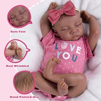 Poupée Reborn Afro-Américaine Noire de 18 Pouces, Peau Foncée Réaliste, Nouveau-né, Bébé, Peinte à la Main, Effet Naturel, Cadeau de Collection