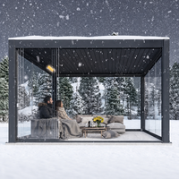 Pergola bioclimatique rétractable personnalisable, pergola motorisée à lames en aluminium, télécommande, étanche, pour jardin, patio