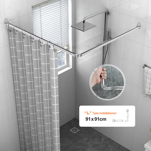 <span class=keywords><strong>Tringle</strong></span> de Douche Courbe en Acier Inoxydable SMARTOP Écologique à Tension Réglable pour Salles de Bain, Baignoires et Cabines de Douche - Product Image 4