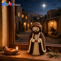 Poupée religieuse chrétienne en crochet faite à la main, Jésus Amigurumi, design de pasteur, décoration d'intérieur, cadeau pour la fête des pères