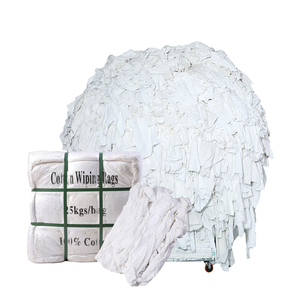 عينة مجانية عالية المحتوى القطني امتصاص الماء النفط الأبيض تي شيرت الخرق مع القطن لتنظيف - Product Image 1