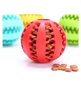 Pelota de goma para masticar para perros, juguete de entrenamiento multifuncional personalizado con dientes de limpieza de comida filtrados, interactivo - Product Image 2