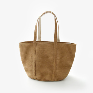 Sac à main en paille tressée pour femme, grande capacité, sac fourre-tout en papier tissé, pochette à cosmétiques, sac à bandoulière décontracté pour l'été et la plage - Product Image 1