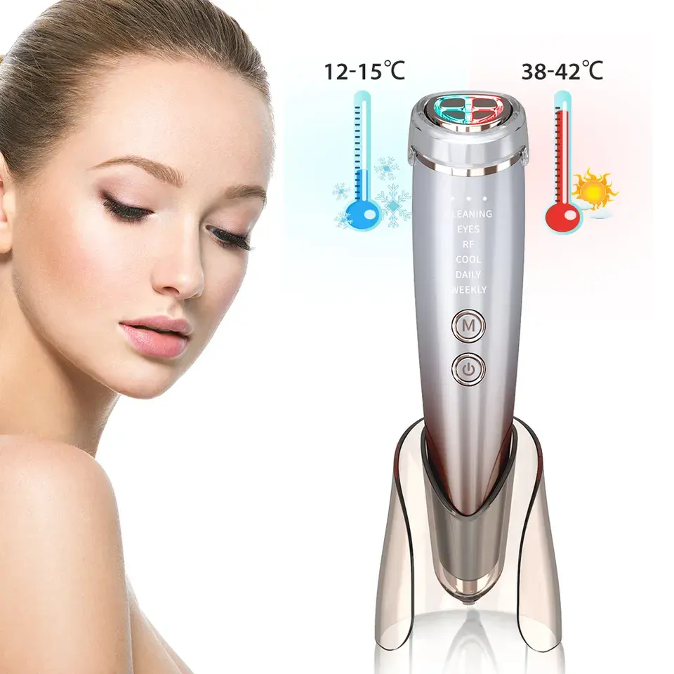 Ide produk kecantikan rumah 2023 mesin kecantikan peremajaan kulit alat pijat wajah alat kecantikan Led Ems panas & dingin