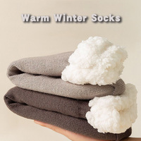Vente en gros de chaussettes Sherpa doublées en polaire chaude pour l'hiver pour hommes et femmes pour l'intérieur, chaussettes thermiques épaisses et floues et antidérapantes