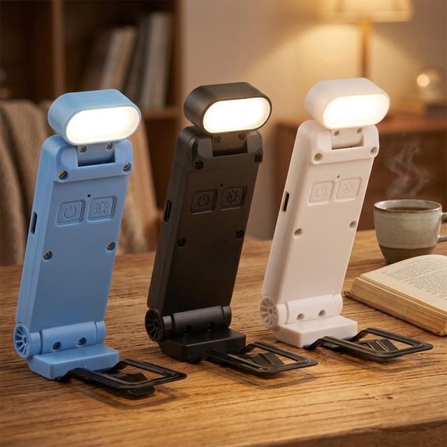 USB Rechargeable Clip LED Reading Light Adjustable Portable Dimmable Small Size Black High CRI Bedroom Use Eye Care Bookmark