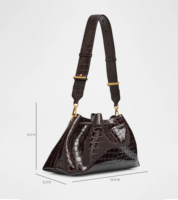 Sac seau en cuir de crocodile véritable personnalisé, couleur vin rouge, fermeture à cordon en cuir, sac à main pour femmes