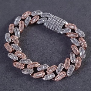 Two Tone Iced Out Moissanite Diamond Cuban Link Bracelet In 925 Sterling Silver Luxury Jewelry - Product Image 3