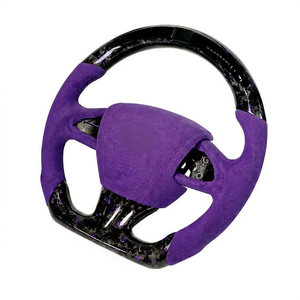 Volant personnalisé en fibre de carbone forgée de couleur violette véritable pour Volkswagen VW <span class=keywords><strong>Golf</strong></span> <span class=keywords><strong>7</strong></span> MK7 MK7.5 GTI R <span class=keywords><strong>Alcantara</strong></span> Racing - Product Image 1