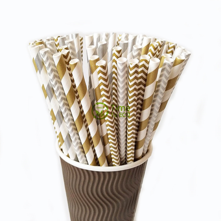 Biodegradable White Paper Drinking Straws Disposable Boba Boba Paper Straws