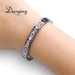 Qiuhan Women's DIY Zirconia Letters Custom Name Bangles Personalized Letter Slider <strong>Charms</strong> <strong>Silver</strong>/Gold/Rose Gold Plated Classic - Product Image 3