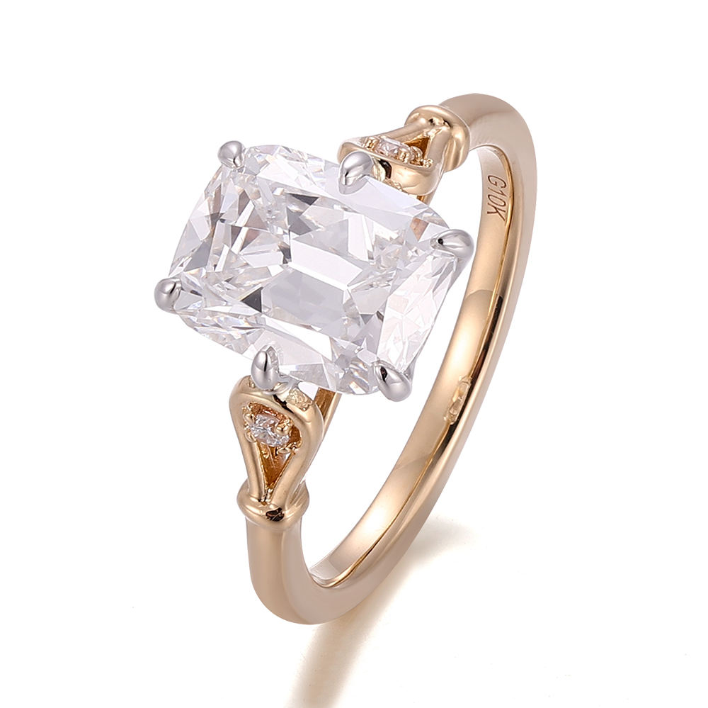 Bague en or jaune 18 carats avec diamant de laboratoire