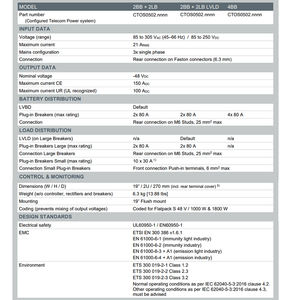 Système d'alimentation CC compact HE Flatpack S 2U <span class=keywords><strong>48V</strong></span> 150A avec contrôleur Smartpack S et redresseur <span class=keywords><strong>Eltek</strong></span> 48/1800HE CTOS0502 - Product Image 6