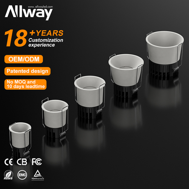For Modern Ultra-Thin Commercial SKD Aluminum Indoor Spotlight 3W 5W 7W 9W 12W Round Recessed LED Downlight