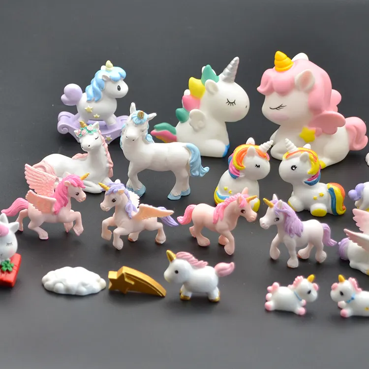 hundreds of animal 5 colors: red pink yellow blue white flamingo unicorn bird resin pig figurines