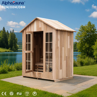 Sauna extérieur personnalisé avec porte en verre, en bois massif, pour jardin, maison de sauna, OEM/ODM