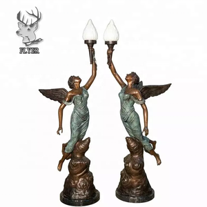 Casa decorativa em <span class=keywords><strong>bronze</strong></span> para moças, lâmpadas de suporte estátua de luz <span class=keywords><strong>bronze</strong></span> lâmpada escultura - Product Image 3