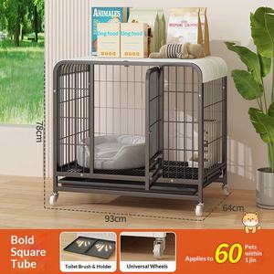 Großer Doppeltüriger Metall-Tierkäfig Metall-Zwinger Robuster Zusammenklappbarer Hundekäfig - Product Image 2