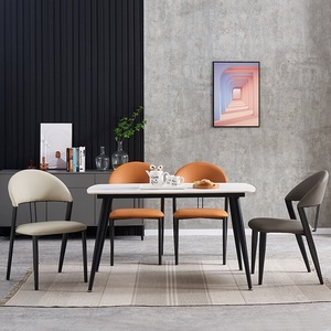 44x49x89cm gambe in acciaio al carbonio Super <span class=keywords><strong>classici</strong></span> <span class=keywords><strong>italiani</strong></span> Design minimalista in metallo celebrità Internet sedia da pranzo - Product Image 2