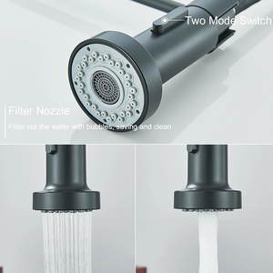 Grifo de Cocina Extraíble con Mezclador de Agua Caliente y Fría, Acabado Negro Cepillado, Acero Inoxidable 304 con Extensor de Grifo de 1080 - Product Image 6