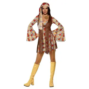 1960s Theme Groovy Baby - Dress Ladies Fancy Costume 60s Hippie Womens Hippy Adult