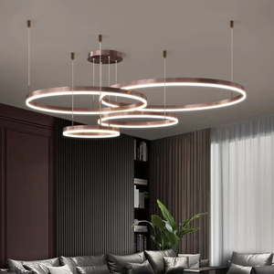 <span class=keywords><strong>Lampadario</strong></span> LED Moderno <span class=keywords><strong>a</strong></span> Soffitto di Alta Qualità con 4 Anelli Circolari Contemporanei per Interni - Product Image 1