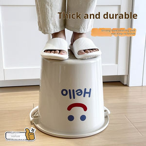 Seau à Eau avec Poignée Visage Souriant, Joli Baquet Domestique en Plastique pour Bain, Nettoyage, Rangement, Design <span class=keywords><strong>Expression</strong></span> Heureuse - Product Image 4