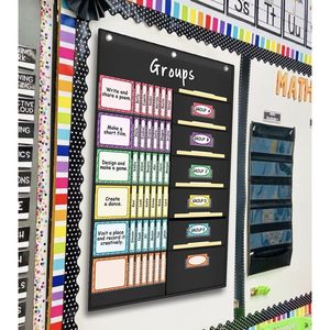 Tableau de gestion de groupe de 84 cartes, pour organiser les tâches en classe, pour étudiants et enseignants, en nylon noir - Product Image 5