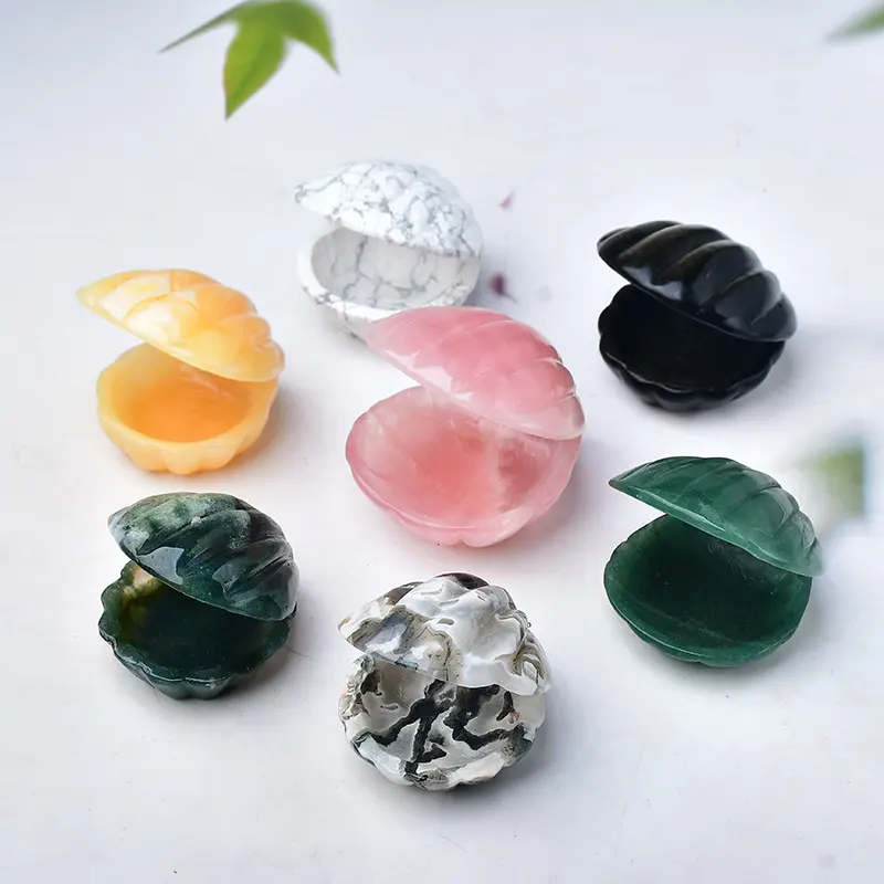 Boîte à perles sculptées en cristal avec pierres précieuses naturelles, indispensable pour la commode de princesse
