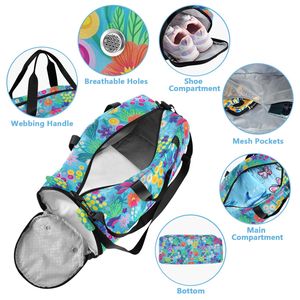 Bolsa Deportiva de Poliéster con Estampado Floral Australiano, Logotipo Personalizado, Mini Bolsa Deportiva, Bolsa de Viaje para Niñas, con Correa Ajustable - Product Image 6
