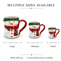 Ensemble de tasses à café en céramique pour cadeau de Noël, tasses bonhomme de neige avec écharpe pour café, thé, chocolat chaud, paire pour couple, saison des fêtes, table