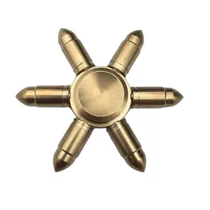純銅弾丸ひょうたんターンハンドハンドルピース真鍮フィジェットスピナーレジャーパズル小さな銅の手が組み立てられました